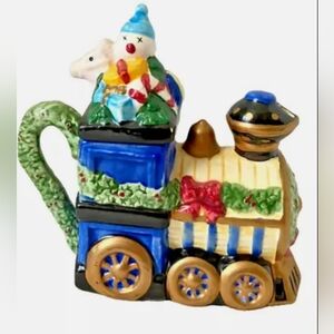 Holiday Tradition Vintage 5" Ceramic Christmas Train Teapot